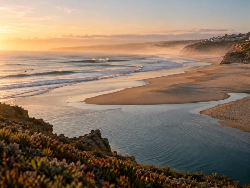 Praia da Foz do Lizandro, onde o rio encontra o mar